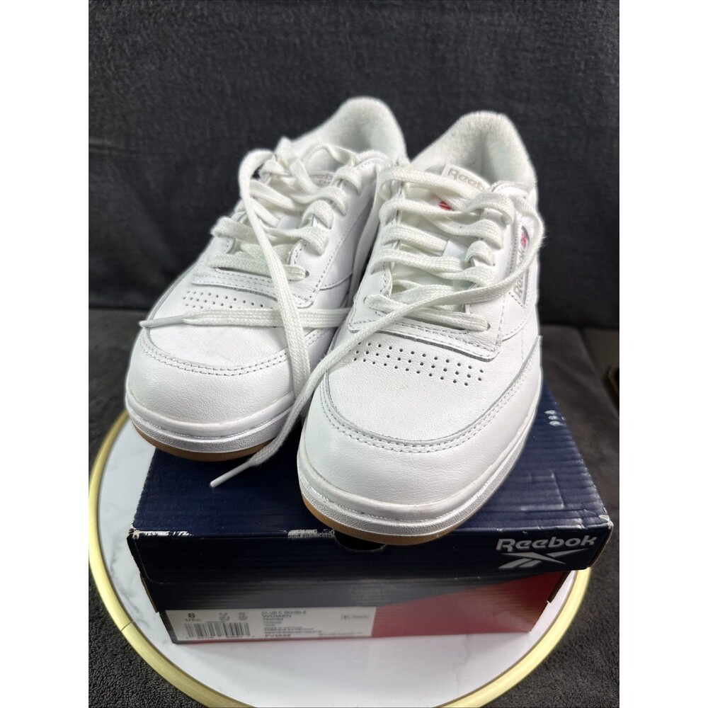 Reebok Club C Double Women's Sneakers Platform White Leather Shoes Size 8